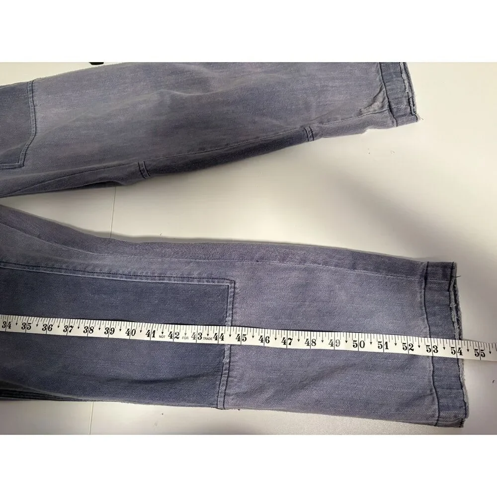 We The Free Vintage Wash Denim Overalls | Distressed Patchwork